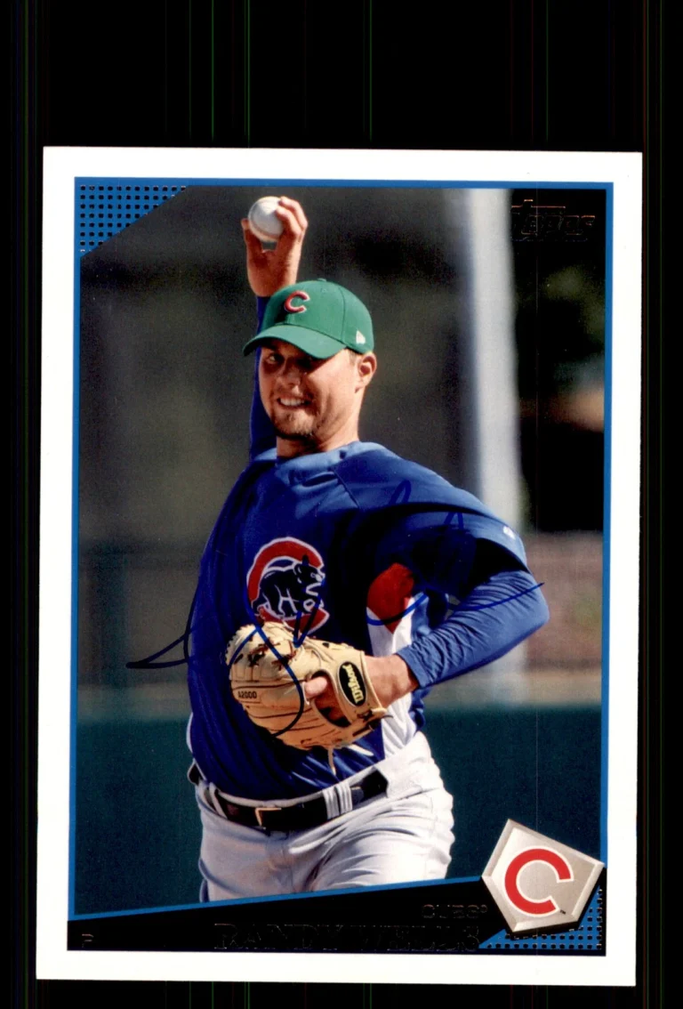 Signed Baseball Card Auto Randy Wells 2009 Topps Update #UH242 Cubs