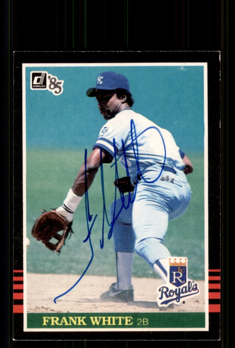 Signed Baseball Card Auto Frank White 1985 Donruss #175 Kansas City Royals