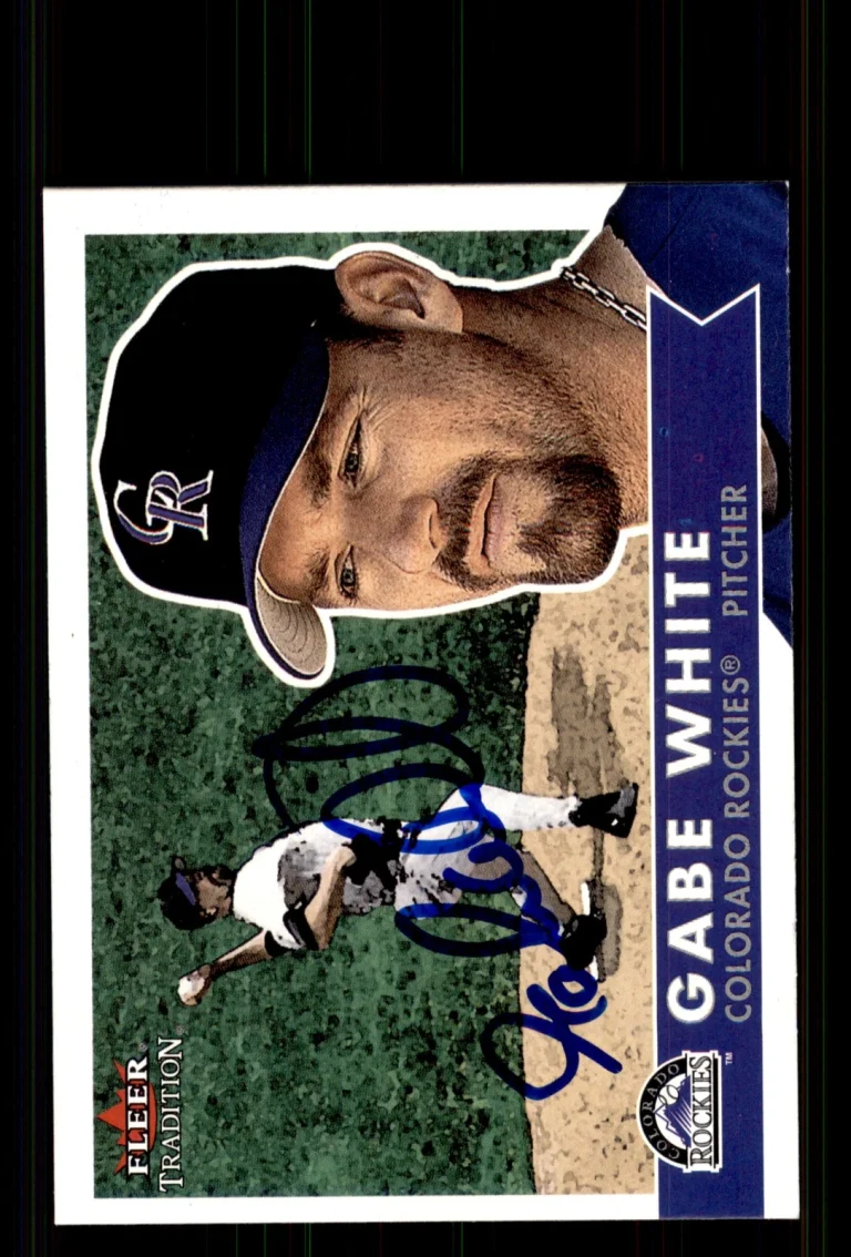 Signed Baseball Card Auto Gabe White 2001 Fleer Tradition #173 Colorado Rockies