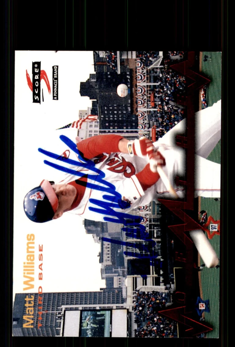 Signed Baseball Card Auto Matt Williams 1997 Score #14 Cleveland Indians
