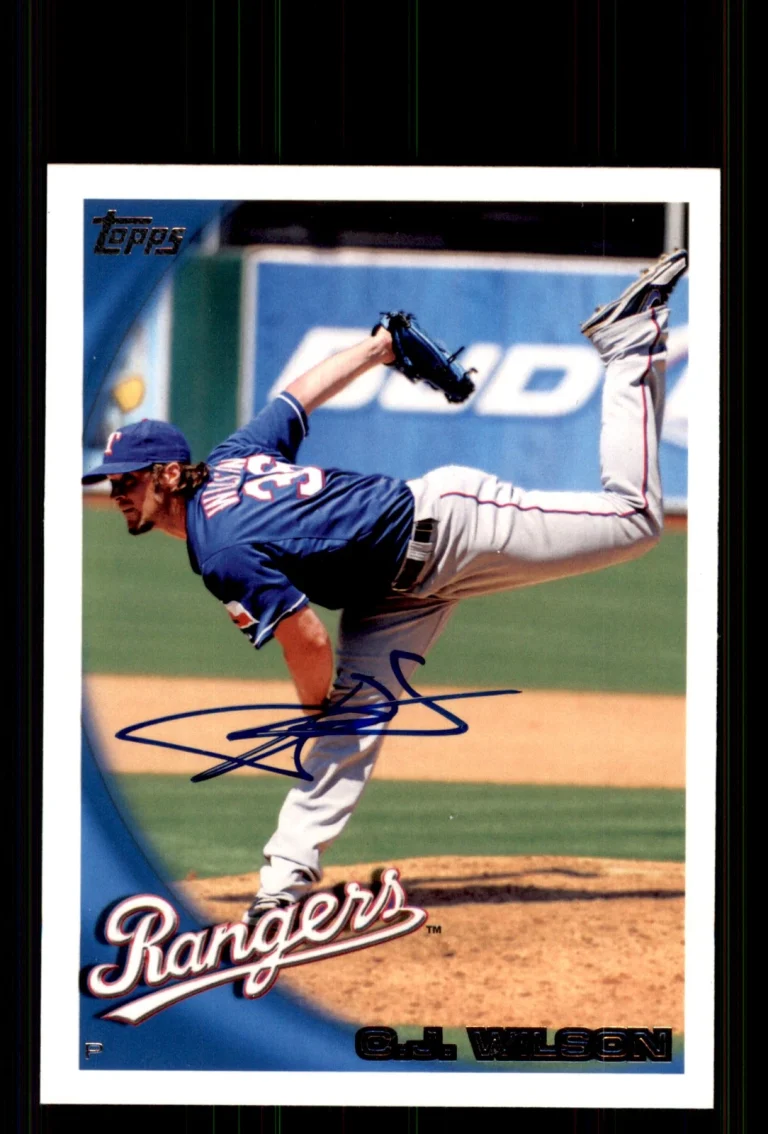 Signed Baseball Card Auto C.J. Wilson 2010 Topps #336 Texas Rangers