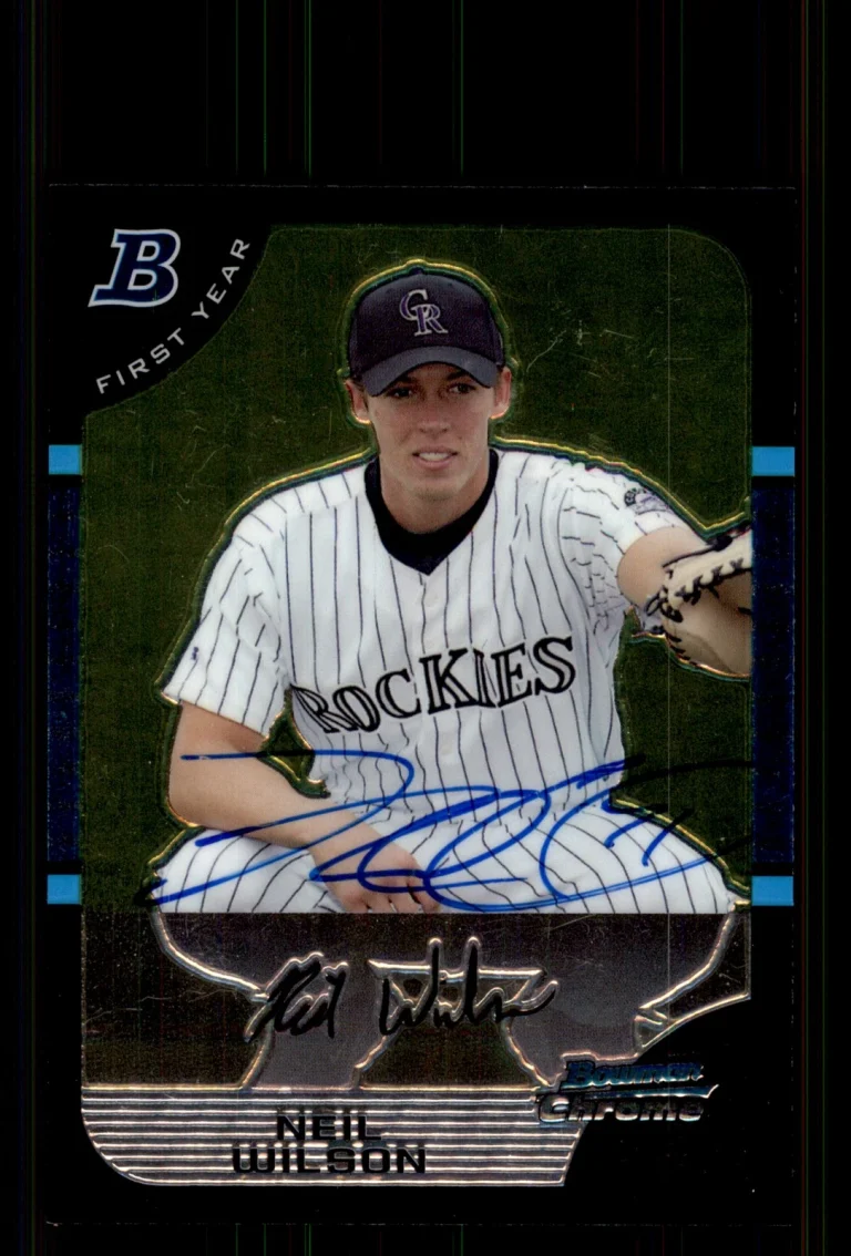 Signed Baseball Card Auto Neil Wilson 2005 Bowman Chrome #297 Colorado Rockies