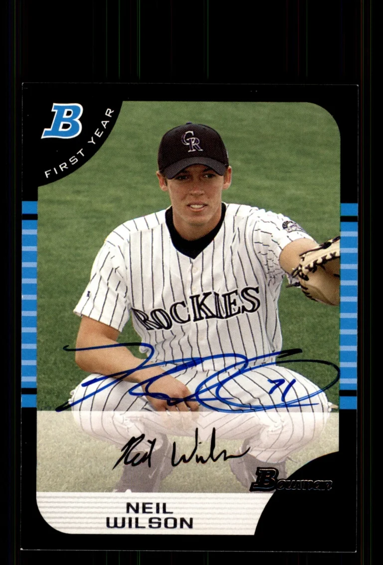Signed Baseball Card Auto Neil Wilson 2005 Bowman #297 Colorado Rockies