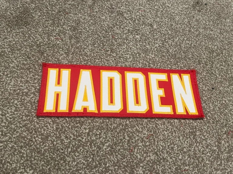 KANSAS CITY CHIEFS GAME USED ? TEAM ISSUED JERSEY NAMEPLATE KAMAL HADDEN