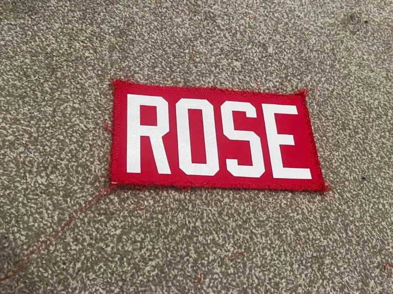 KANSAS CITY CHIEFS GAME USED ? TEAM ISSUED JERSEY NAMEPLATE FOOTBALL ROSE