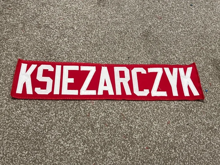 KANSAS CITY CHIEFS GAME USED ? ISSUED JERSEY NAMEPLATE FOOTBALL EVAN KSIEZARCZYK