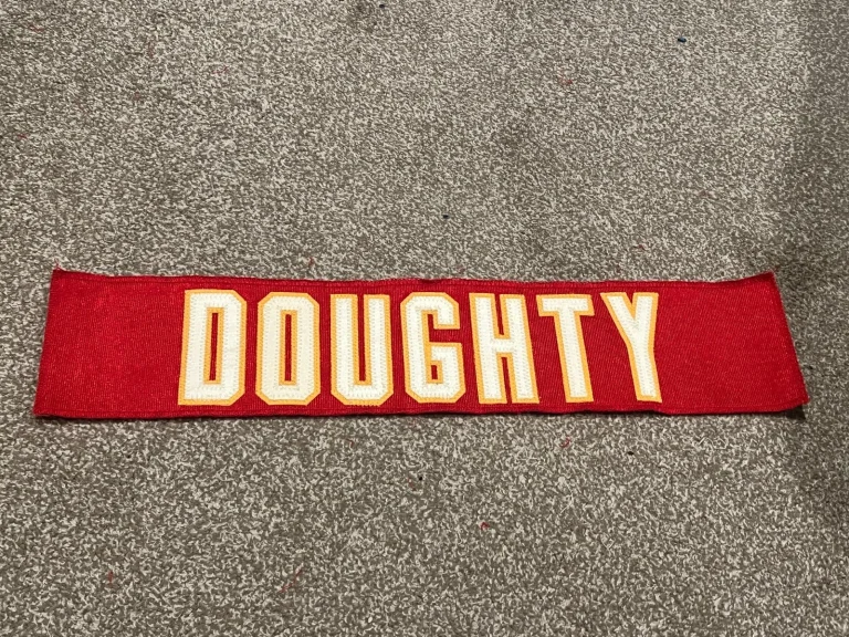 KANSAS CITY CHIEFS GAME USED ? ISSUED JERSEY NAMEPLATE FOOTBALL STANLEY DOUGHTY