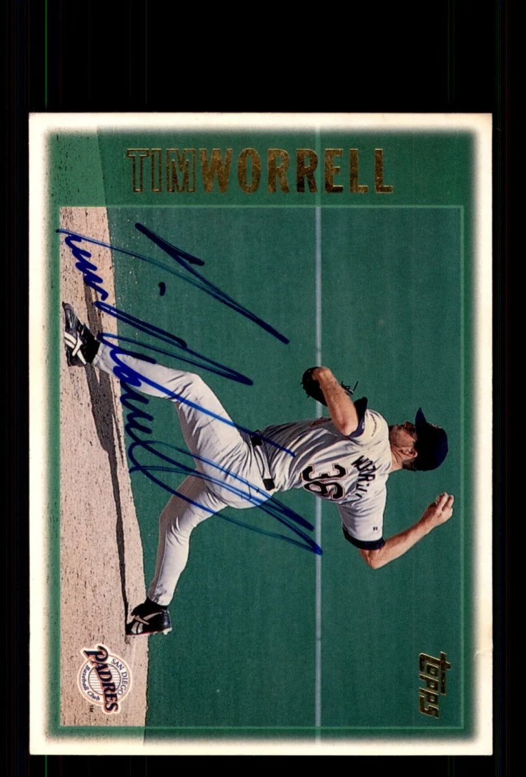Signed Baseball Card Auto Tim Worrell 1997 Topps #392 San Diego Padres