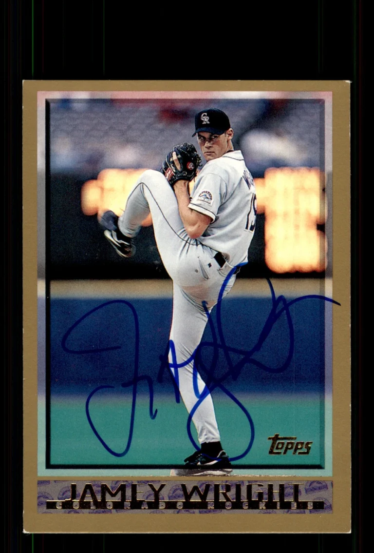 Signed Baseball Card Auto Jamey Wright 1998 Topps #87 Colorado Rockies