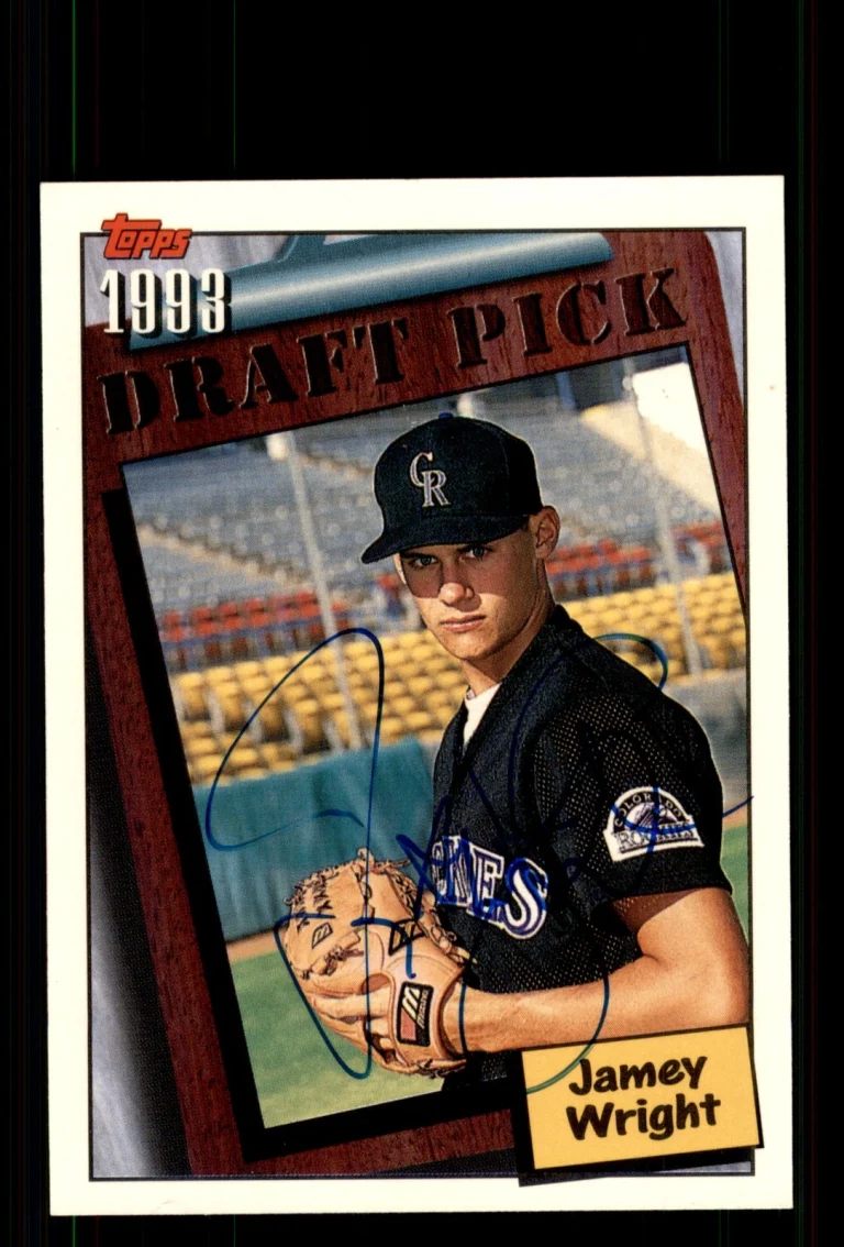 Signed Baseball Card Auto Jamey Wright 1994 Topps #744 Colorado Rockies