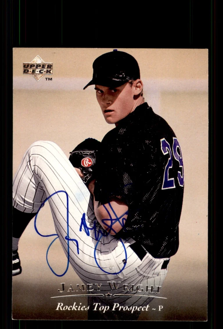 Signed Baseball Card Auto Jamey Wright 1995 Upper Deck Minor League #188