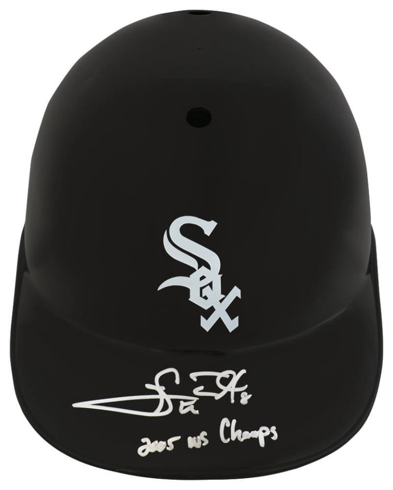 Carl Everett Signed White Sox Souvenir Replica Batting Helmet w/Champs -(SS COA)