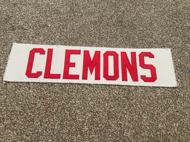KANSAS CITY CHIEFS GAME USED ? ISSUED JERSEY NAMEPLATE NFL RODNEY CLEMONS SMU