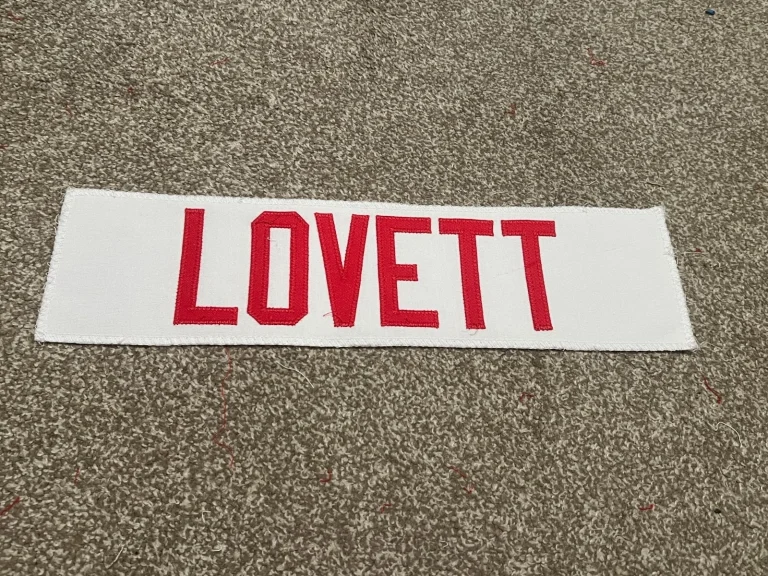 KANSAS CITY CHIEFS GAME USED ? ISSUED JERSEY NAMEPLATE NFL FABIEN LOVETT FSU