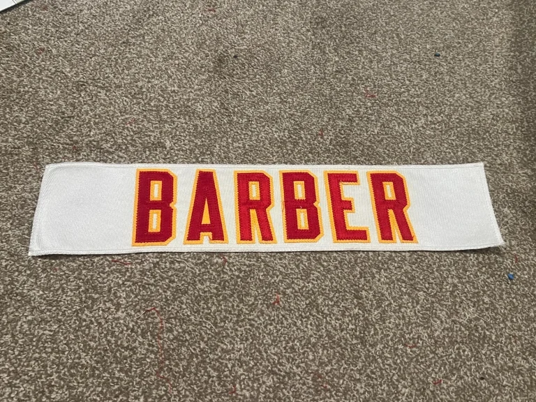 KANSAS CITY CHIEFS GAME USED ? ISSUED JERSEY NAMEPLATE NFL SHAWN BARBER FOOTBALL