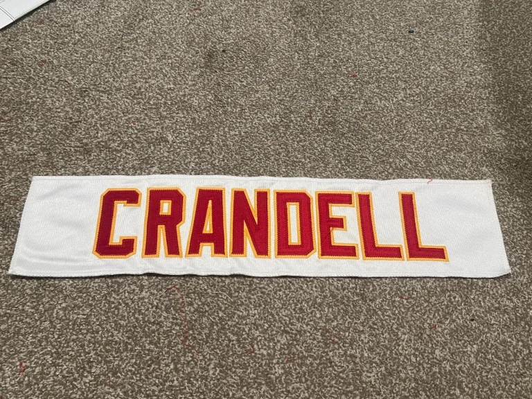 KANSAS CITY CHIEFS GAME USED ? ISSUED JERSEY NAMEPLATE NFL MARCUS CANDELL