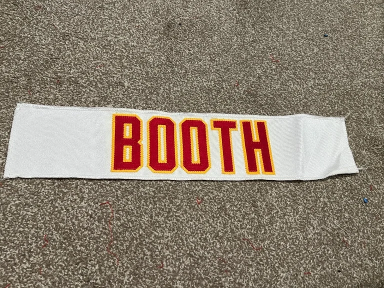KANSAS CITY CHIEFS GAME USED ? ISSUED JERSEY NAMEPLATE NFL FOOTBALL BOOTH
