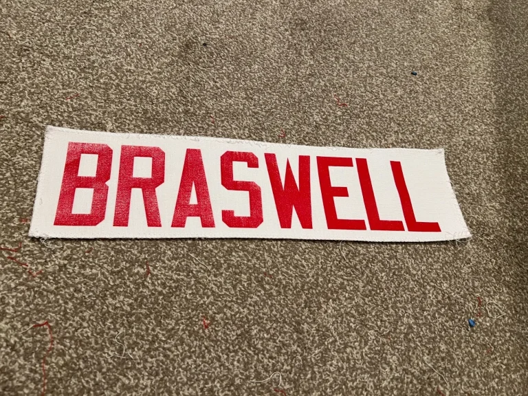 KANSAS CITY CHIEFS GAME USED ? ISSUED JERSEY NAMEPLATE NFL MONTRAE BRASWELL