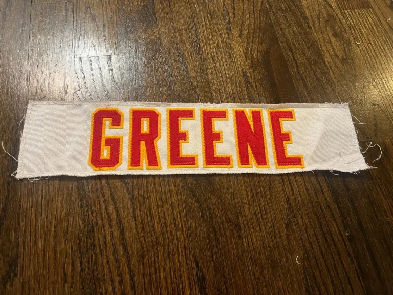 KANSAS CITY CHIEFS GAME USED ? ISSUED JERSEY NAMEPLATE NFL FOOTBALL GREENE