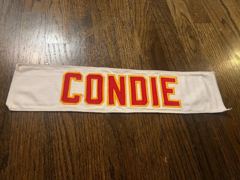 KANSAS CITY CHIEFS GAME USED ? ISSUED JERSEY NAMEPLATE NFL FOOTBALL CONDIE