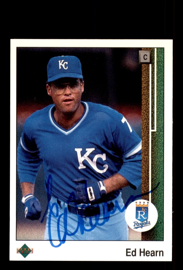Signed Baseball Card Auto Ed Hearn 1989 Upper Deck #42 Kansas City Royals