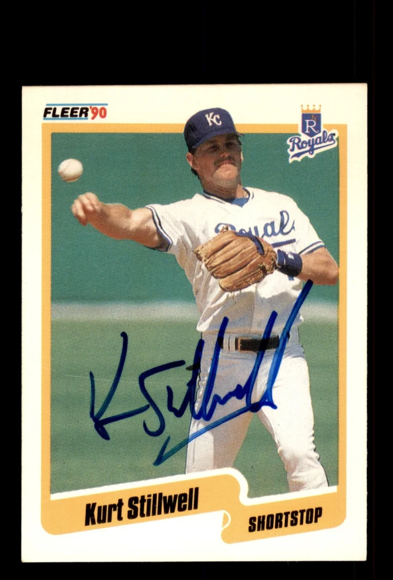 Signed Baseball Card Auto Kurt Stillwell 1990 Fleer #118 Kansas City Royals