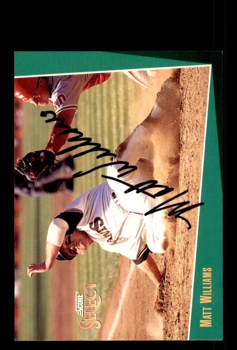 Signed Baseball Card Auto Matt Williams 1993 Select #95 San Francisco Giants