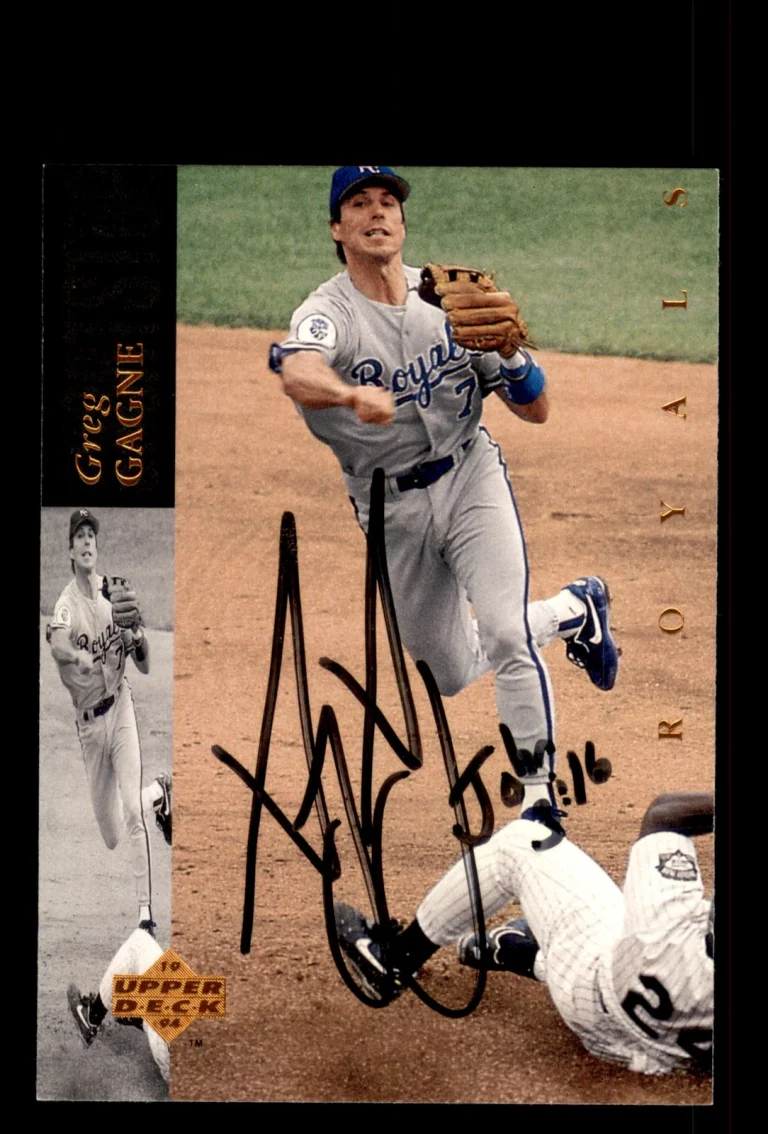Signed Baseball Card Auto Greg Gagne 1994 Upper Deck #79 Kansas City Royals