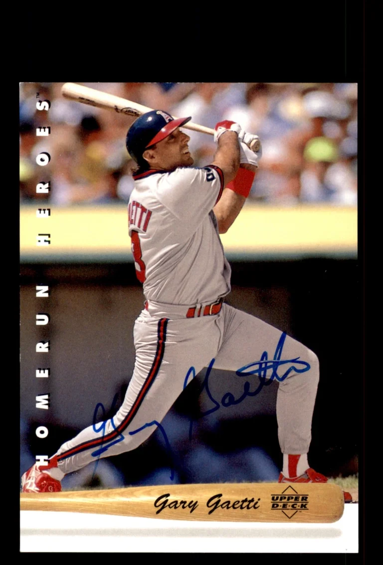 Signed Baseball Card Auto Gary Gaetti 1993 Upper Deck #HR28 California Angels