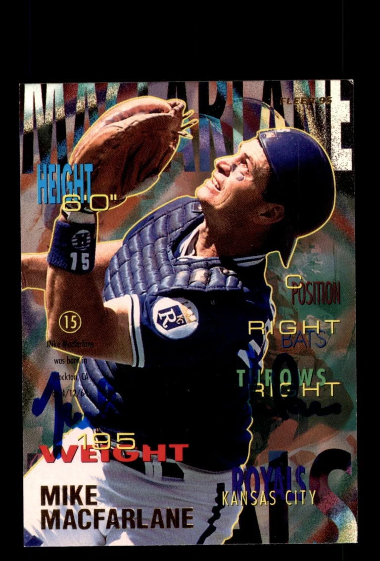 Signed Baseball Card Auto Mike Macfarlane 1995 Fleer #165 Kansas City Royals