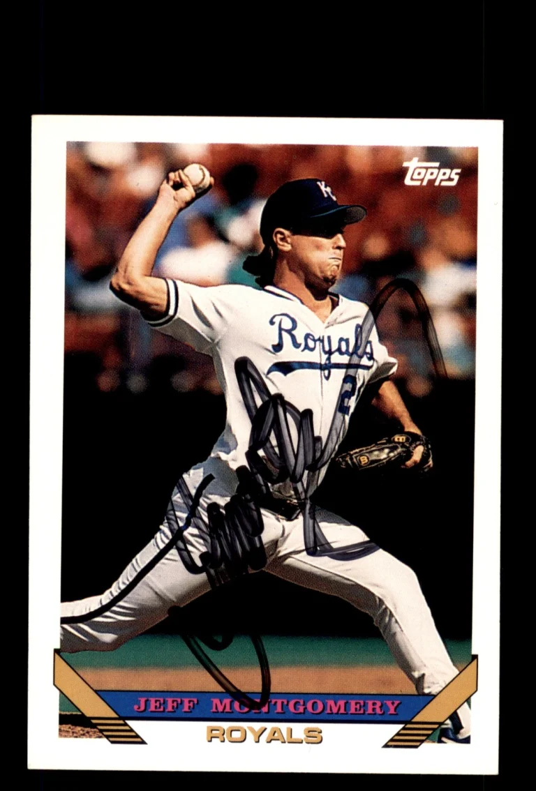 Signed Baseball Card Auto Jeff Montgomery 1993 Topps #130 Kansas City Royals
