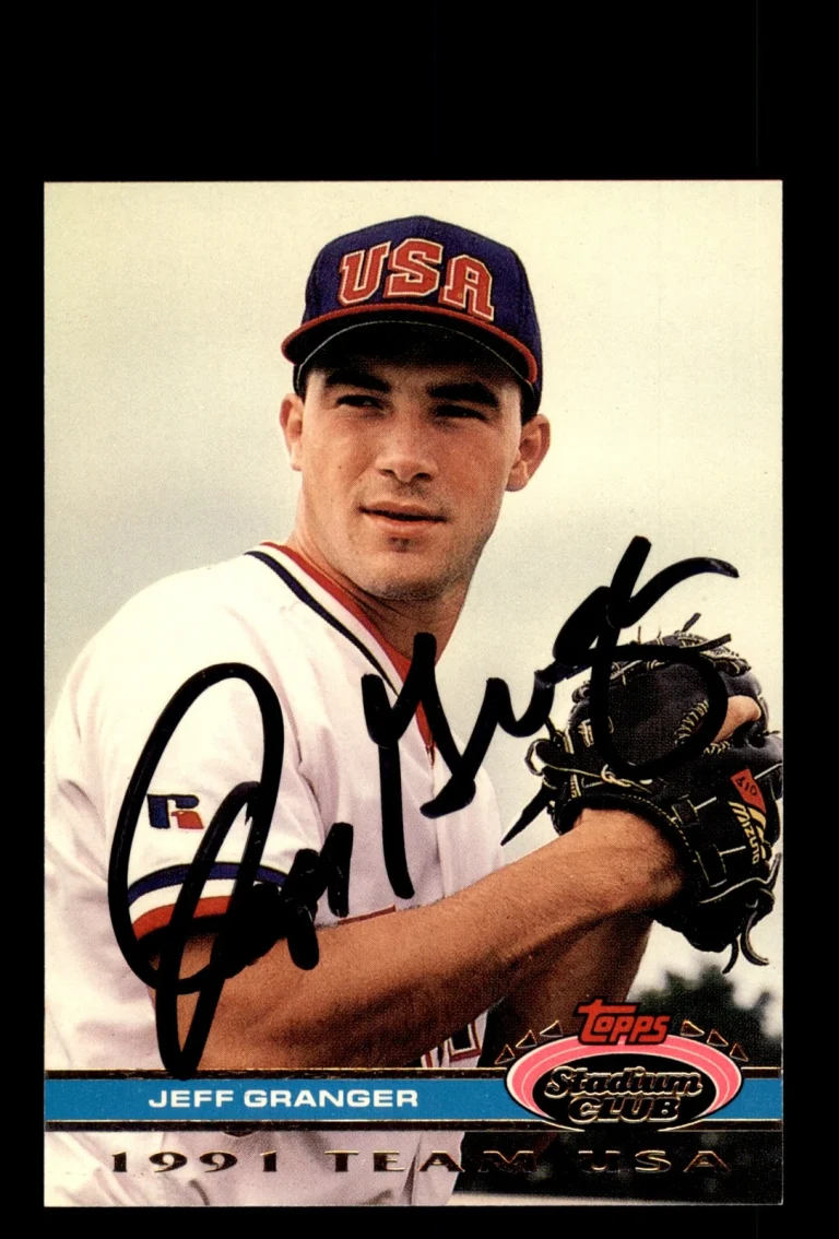 Signed Baseball Card Auto Jeff Granger 1992 Stadium Club Dome #64