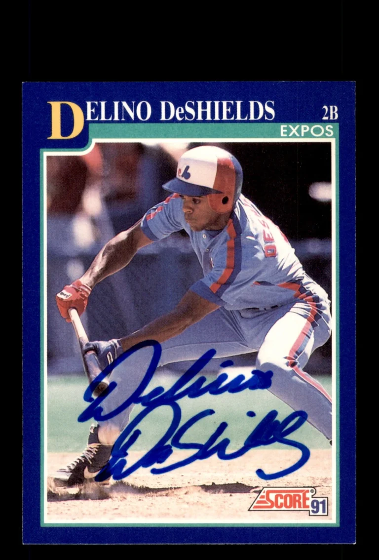 Signed Baseball Card Auto Delino DeShields 1991 Score #545 Montreal Expos