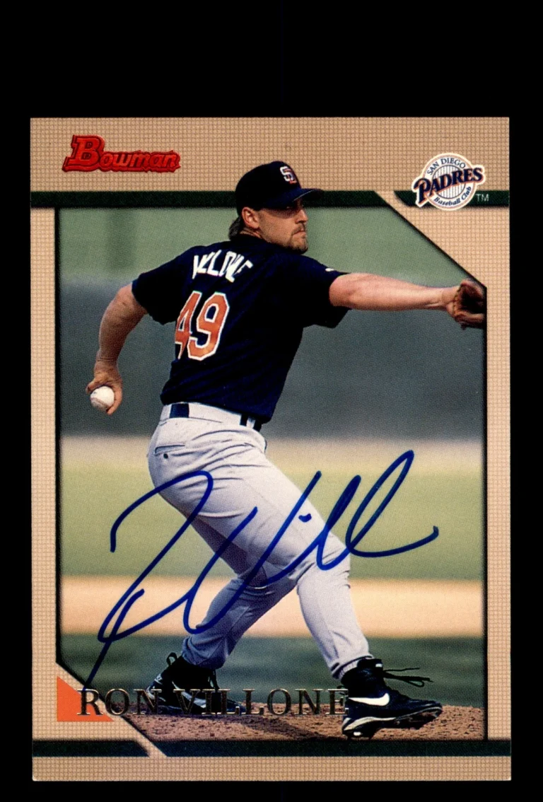 Signed Baseball Card Auto Ron Villone 1996 Bowman #172 San Diego Padres