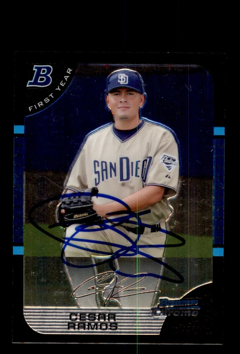 Signed Baseball Card Auto Cesar Ramos 2005 Bowman Chrome #BDP65 Padres