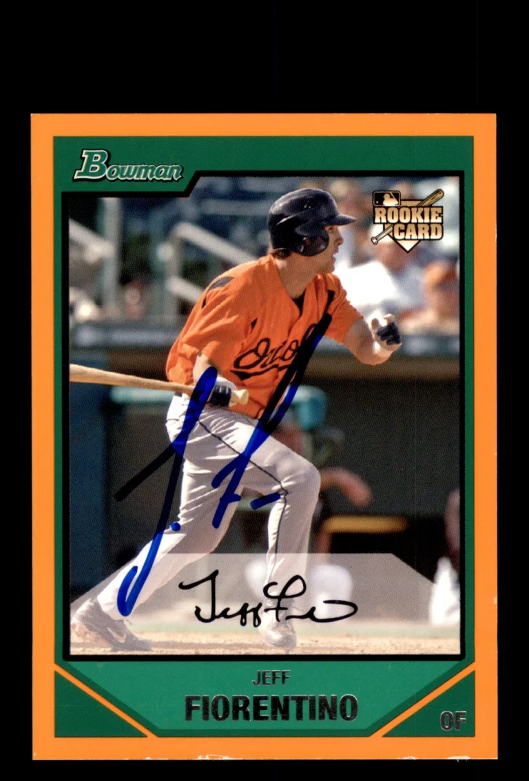 Signed Baseball Card Auto Jeff Fiorentino 2007 Bowman #217 Orioles Orange /250