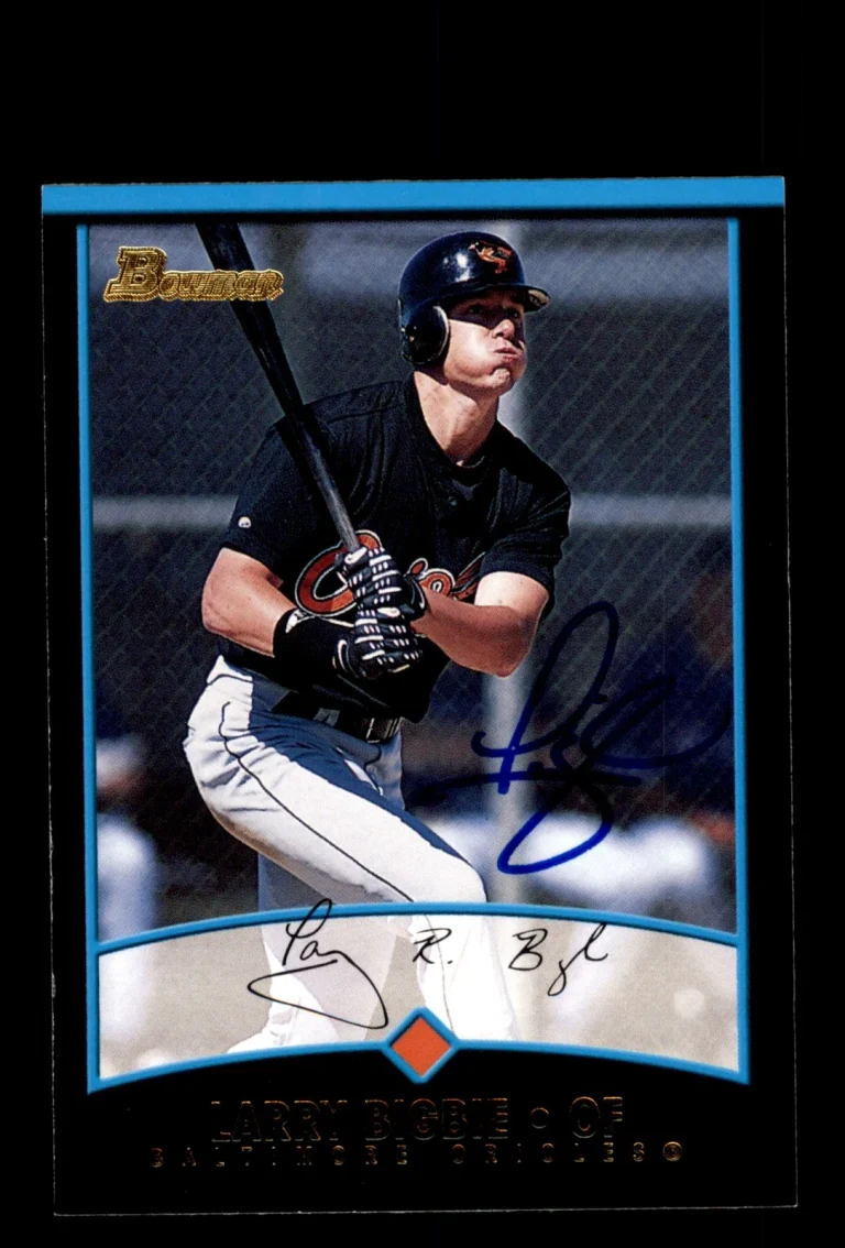 Signed Baseball Card Auto Larry Bigbie 2001 Bowman Draft Picks & Prospects #BDP4
