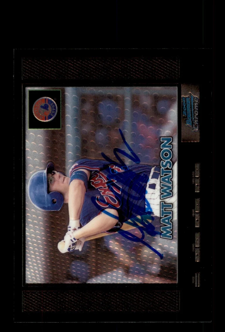 Signed Baseball Card Auto Matt Watson 2000 Bowman Chrome Retro #336 Expos