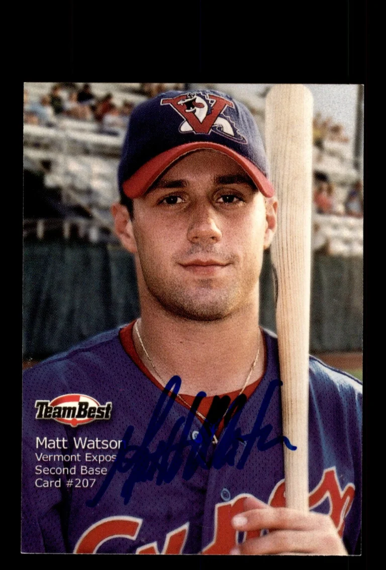 Signed Baseball Card Auto Matt Watson 2000 Team Best Rookies #207 Vermont Expos