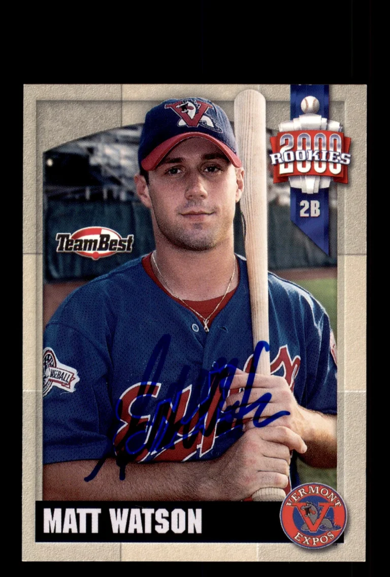 Signed Baseball Card Auto Matt Watson 2000 Team Best Rookies #94 Vermont Expos