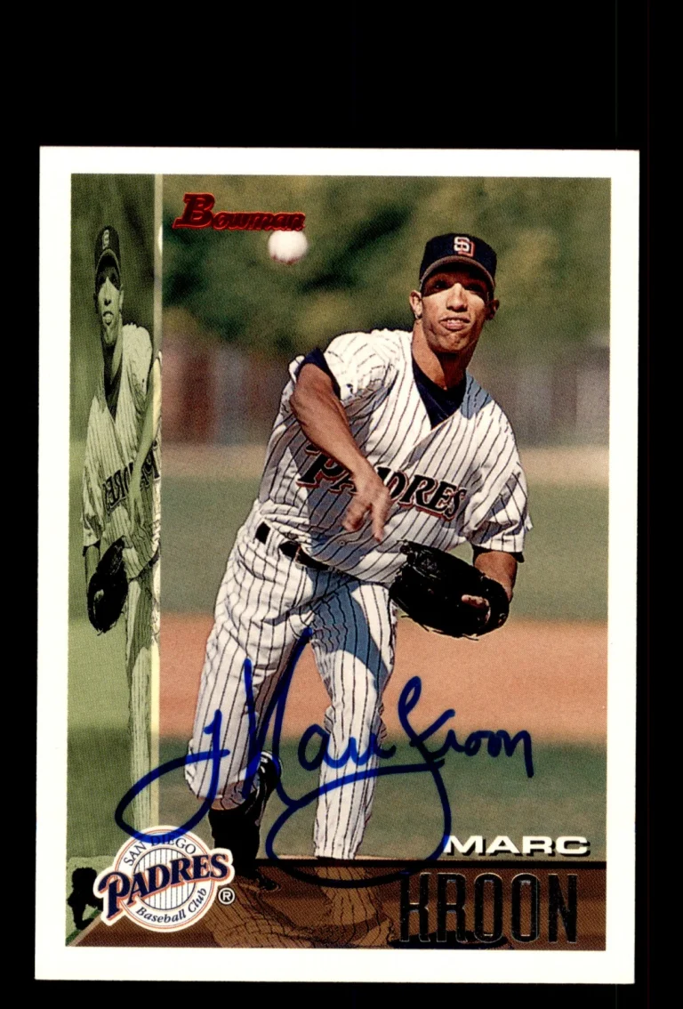 Signed Baseball Card Auto Marc Kroon 1995 Bowman #207 San Diego Padres
