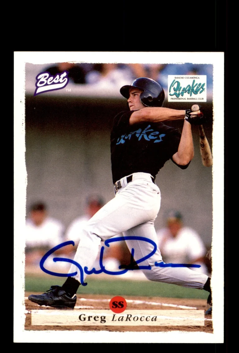 Signed Baseball Card Auto Greg LaRocca 1995 Best #98 Rancho Cucamonga Quakes