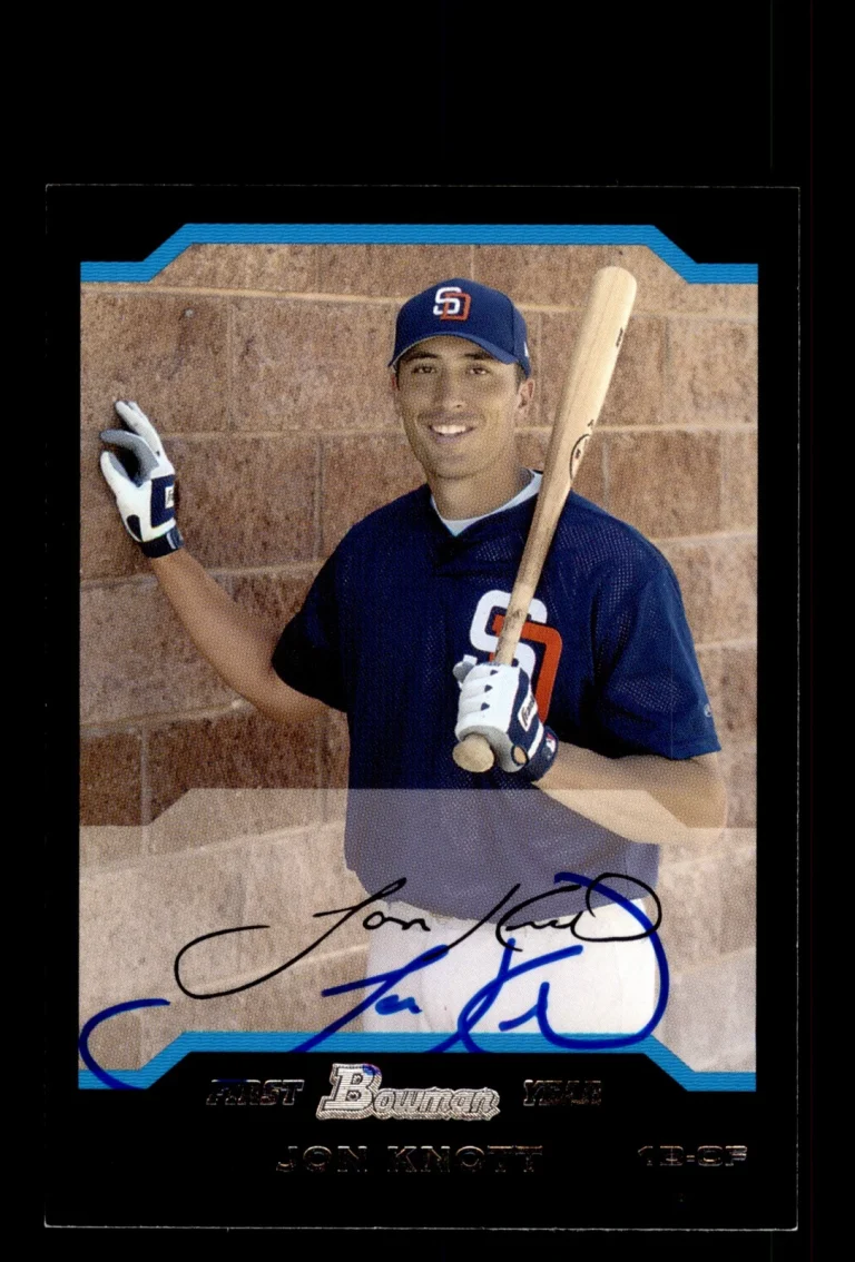 Signed Baseball Card Auto Jon Knott 2004 Bowman #222 San Diego Padres