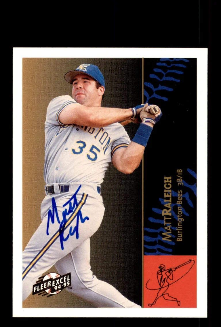 Signed Baseball Card Auto Matt Raleigh 1994-95 Fleer Excel #225 Burlington Bees