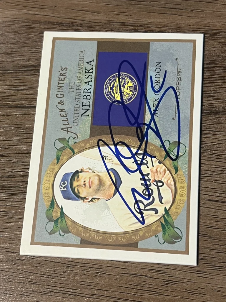 Signed Baseball Card Auto Alex Gordon 2008 Topps Allen & Ginter #US27 Royals