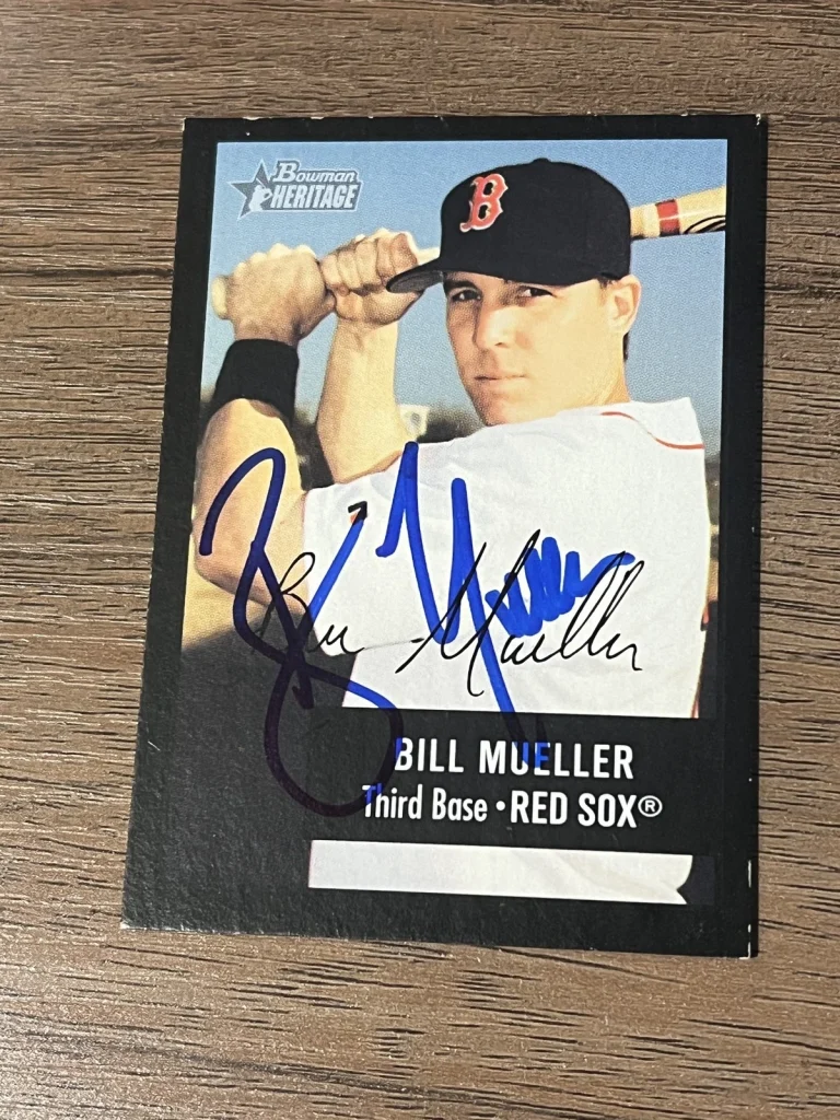 Signed Baseball Card Auto Bill Mueller 2003 Bowman Heritage #106 Boston Red Sox
