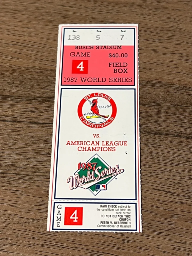 VTG Baseball Ticket MINNESOTA TWINS ST LOUIS CARDINALS GAME 4 WORLD SERIES