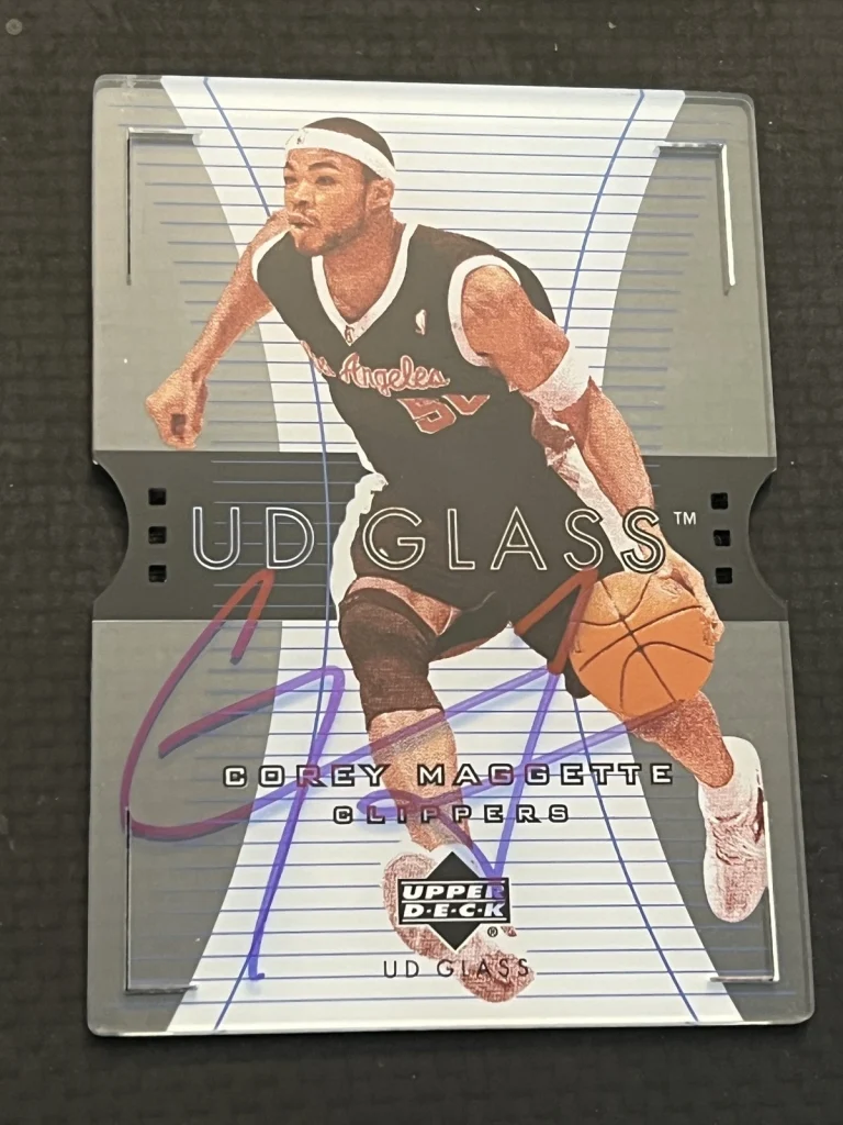 Signed Baseball Card Auto Corey Maggette 2003-04 UD Plexi Glass #23 Clippers