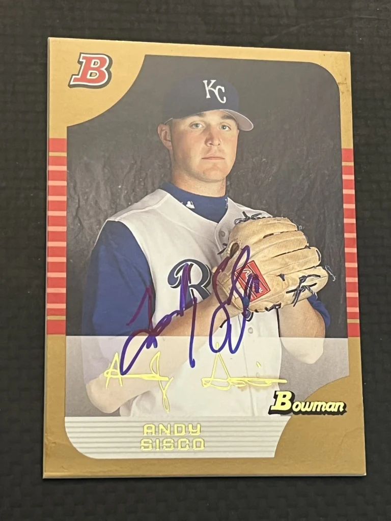 Signed Baseball Card Auto Andy Sisco 2005 Bowman #BDP7 Royals