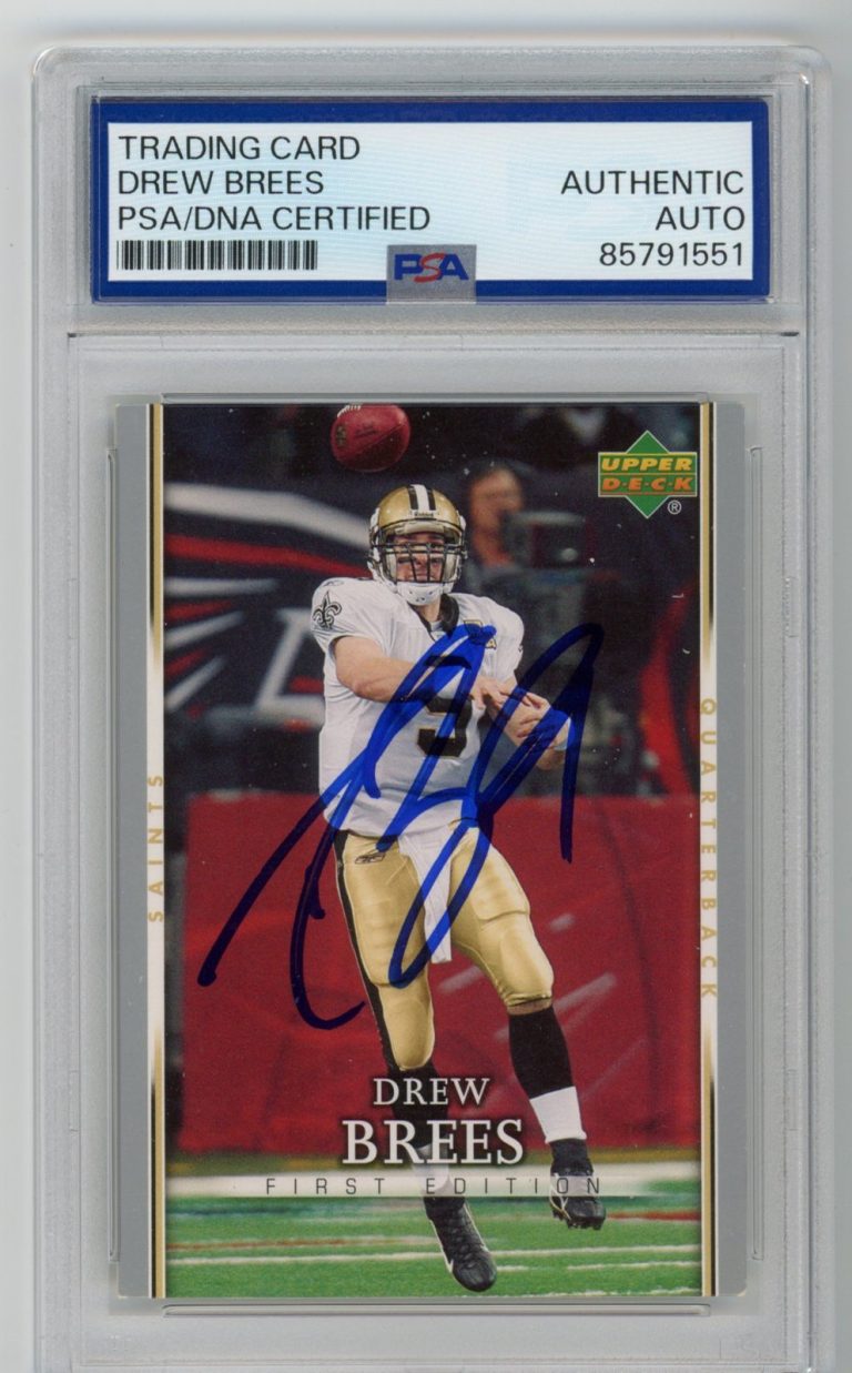 Signed Football Card Auto Drew Brees 2007 Upper Deck First Edition #66 PSA/DNA